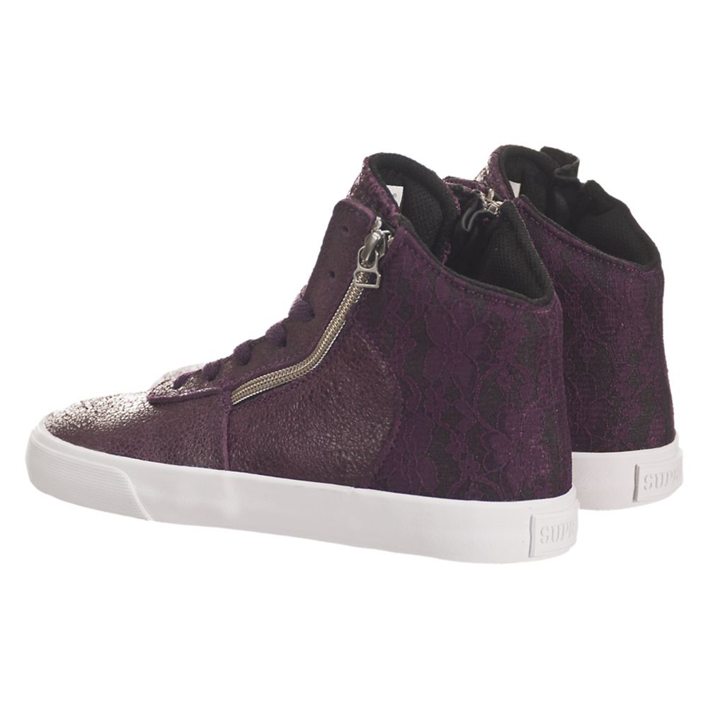 Chaussures de Skate Supra Cuttler Violette Potent Purple/White Femme | TLN-04842090